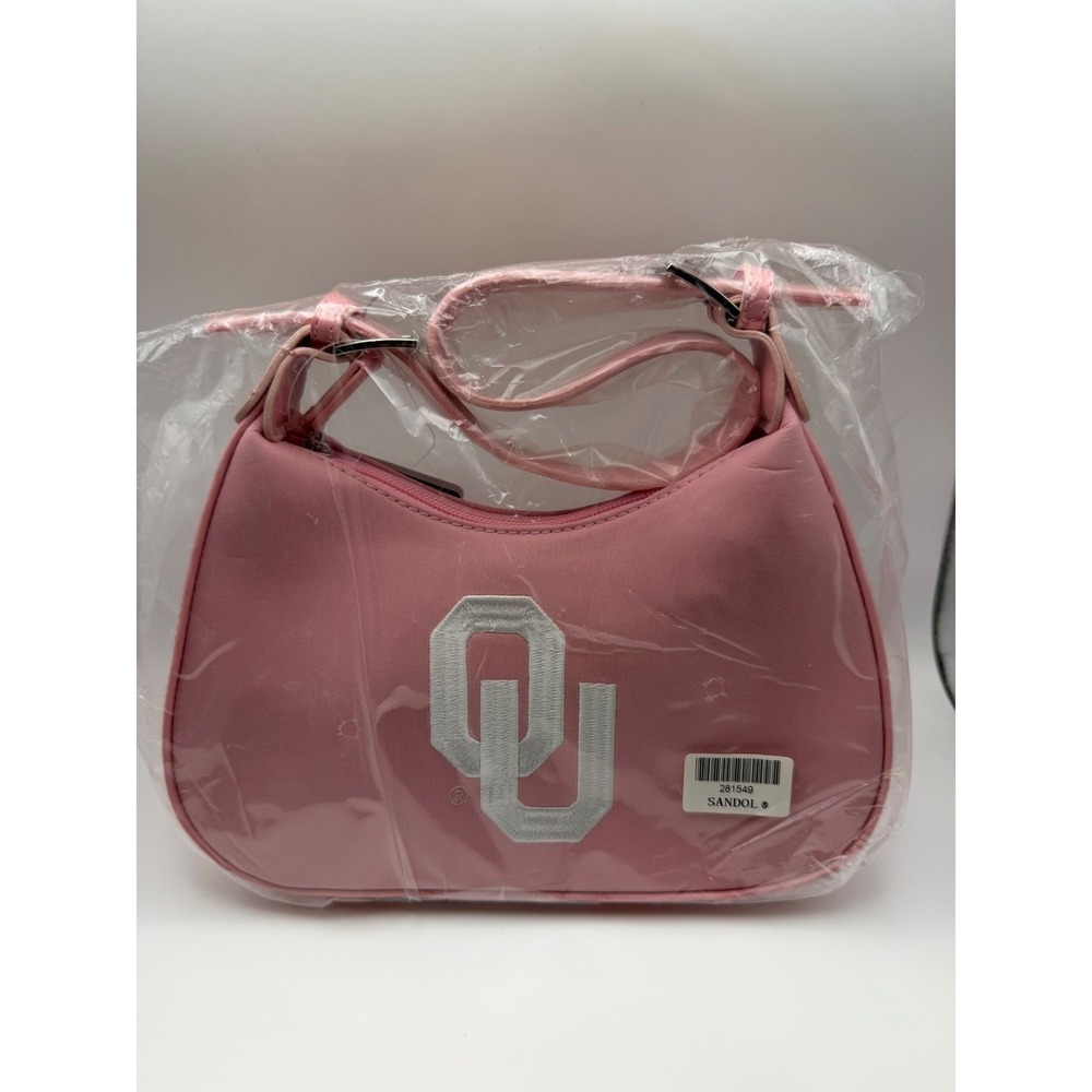Sandol University of Oklahoma Sooners Pink Shoulder Bag OU Logo 281549 NEW 9 X 5 - Picture 3 of 13